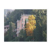 Pink Villa in Fall postcards by pattirm1 Pink Villa in Fall postcards