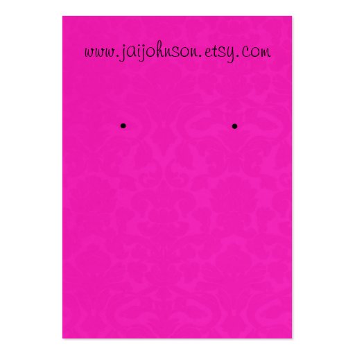 Pink Vintage Background Earring Cards Business Cards (front side)