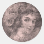Pink-Vintage beauty Sticker
