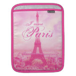 Pink Vintage Eiffel Tower iPad Sleeves