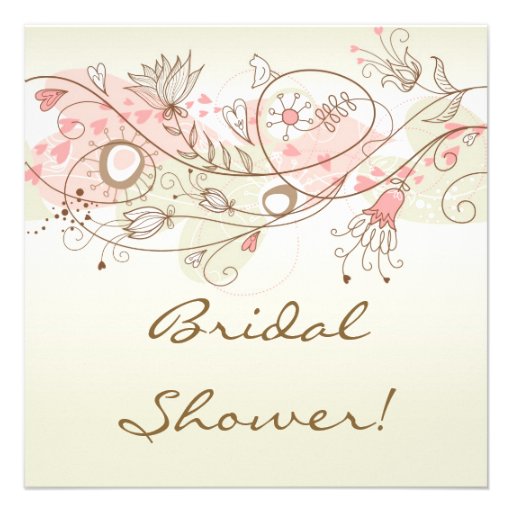 Pink Vintage Floral Bridal Shower Invitations