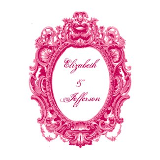 Pink Vintage Frame Wedding Invitations invitation