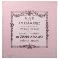 Pink Vintage French Perfume Label Napkin