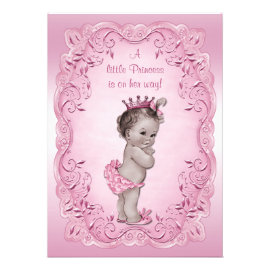 Pink Vintage Princess Baby Shower Invites