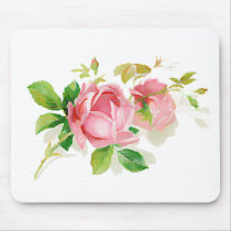 Pink vintage roses mousepads