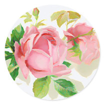 Pink vintage roses stickers