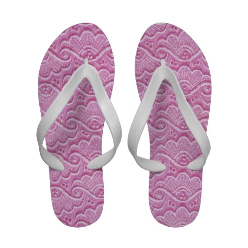 Pink vintage swirls - Customized Flip Flops