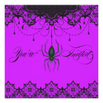 Pink Vintage Victorian Spider Invitation