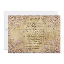 Pink Vintage Wedding Invitation