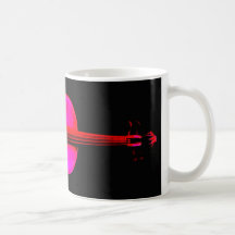 Pink Violin Design on a Mug