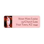 Pink Virgin Mary Statue Custom Return Address Label