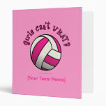 Pink Volleyball Binders
