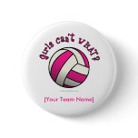 Pink Volleyball Buttons