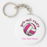 Pink Volleyball Key Chains