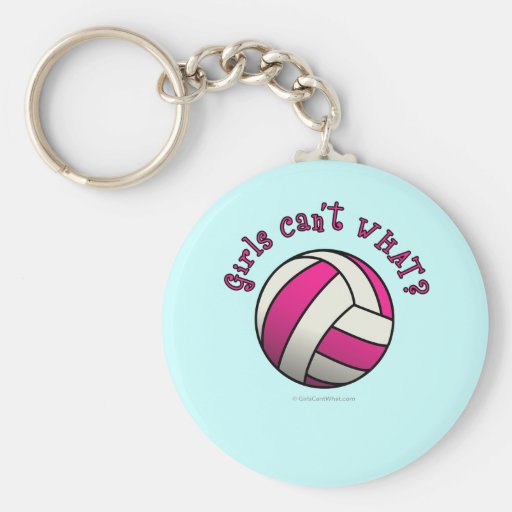 Pink Volleyball Keychains