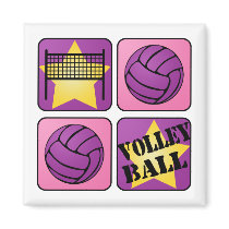 Pink Volleyball magnets by mikaushop Pink Volleyball magnets