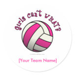 Pink Volleyball Stickers
