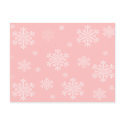 Pink w/White Snowflakes - Holiday Postcard