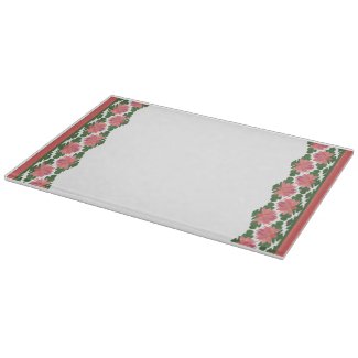 Pink Water Lilies Glass Chopping Board