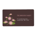 Pink Water Lily Elegant Contemporary Wedding Shipping Labels
