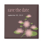 Pink Water Lily Elegant Simple Save The Date Weddi Fridge Magnets