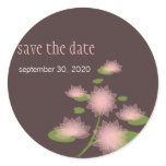 Pink Water Lily Elegant Simple Save The Date Weddi Stickers