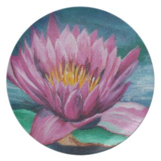 Pink Water Lily Plate fuji_plate