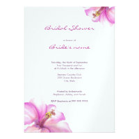 Pink Watercolor Flowers Bridal Shower Invitation