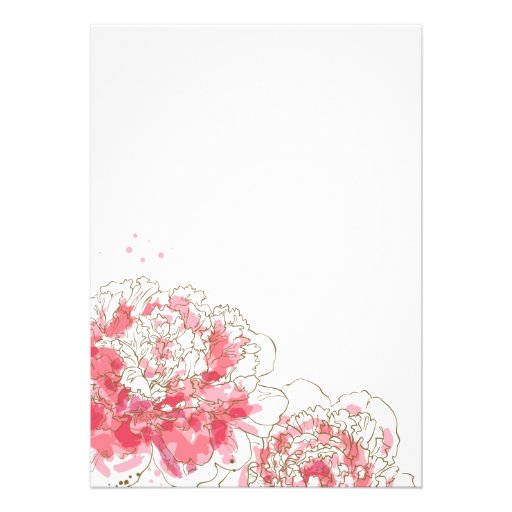 Pink Watercolor Peonies Bridal Shower Invitation