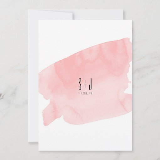 Pink Watercolor Wash Wedding Invitation Zazzle