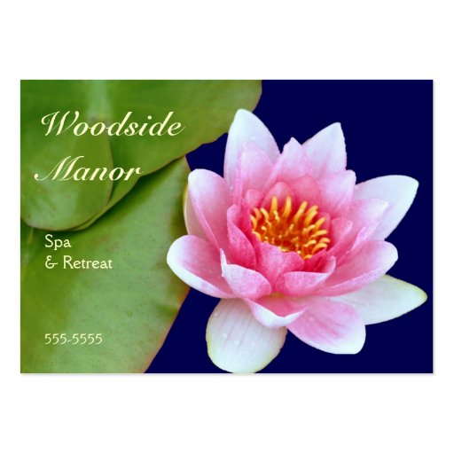 Pink Waterlily Business Card Template (front side)