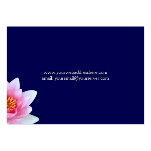 Pink Waterlily Business Card Template (back side)