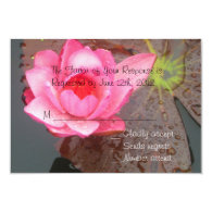 pink waterlily flower RSVP card Invitations