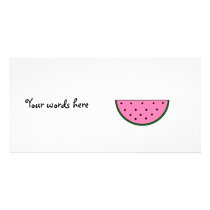 Pink watermelon slice photo greeting card