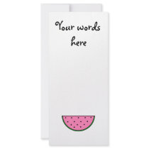 Pink watermelon slice rack card
