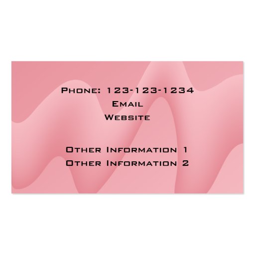 Pink Wave Abstract Image. Business Card (back side)
