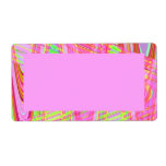 pink wave abstract shipping labels