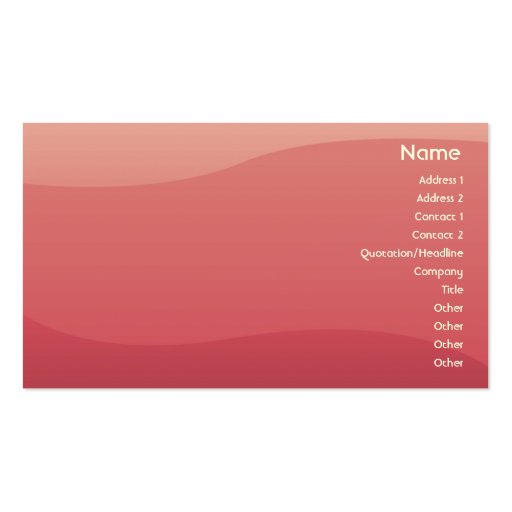 Pink Waves - Business Business Card Templates (front side)