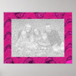 pink waves photo frame poster