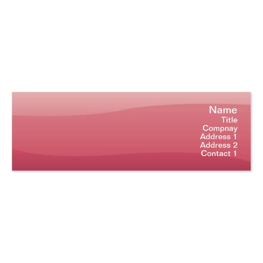 Pink Waves - Skinny Business Card Template (front side)