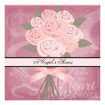 Pink Wedding Bouquet Couple's Shower Invitation