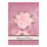 Pink Wedding Bouquet Rehearsal Dinner Invitation
