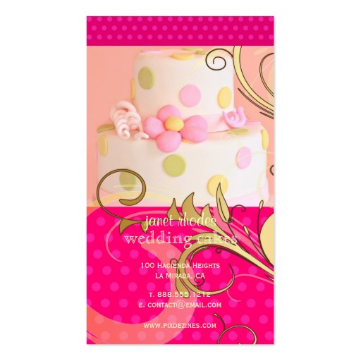 Pink Wedding Cake/Bakery/pâtisserie Business Card