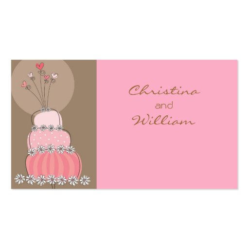 Pink Wedding Cake Place Card / Table Card / Gift / Business Card (front side)