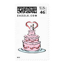 Pink Wedding Cake postage
