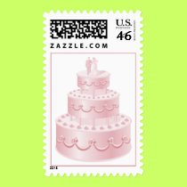 Pink Wedding Cake postage postage
