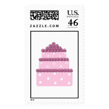 Pink Wedding Cake Postage