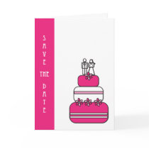 Pink Wedding Cake Save The Date Cards