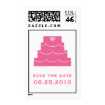 Pink wedding cake save the date wedding postage
