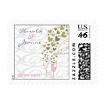 Pink Wedding Champagne Cheers Announcement / RSVP postage